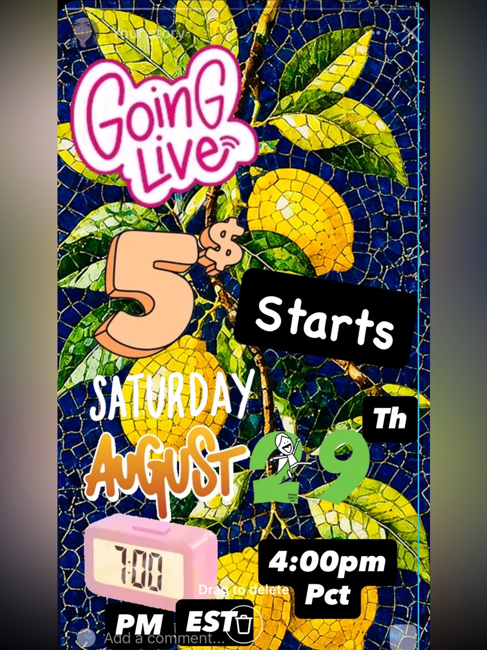 LIVE Saturday 8/29 @ 7pm Est / 4pm PCT | $5 STARTS + PAY 1 SHIPPING